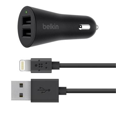 Belkin Cargador para Auto BOOSTUP, 2.4A, 2x USB 2.0, Negro