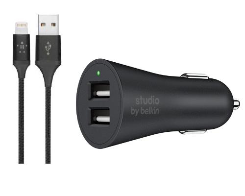 Belkin Cargador para Auto F8J228-05-BLK, 5V, 2x USB 2.0, Negro