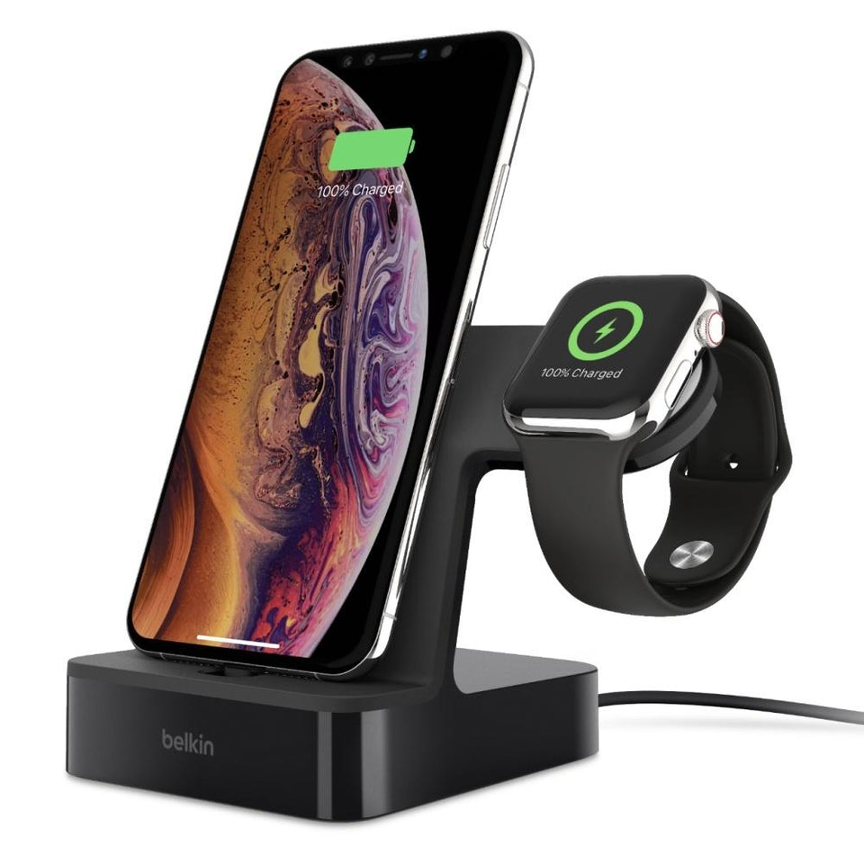 Belkin Cargador Inalámbrico F8J237TTBLK, para iPhone/Apple Watch, Negro