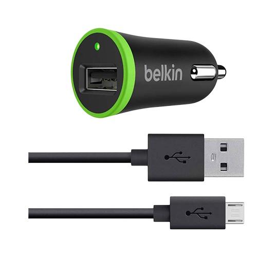 Belkin Cargador para Auto F8M887BT04-BLK, 1x USB 2.0, Negro/Verde