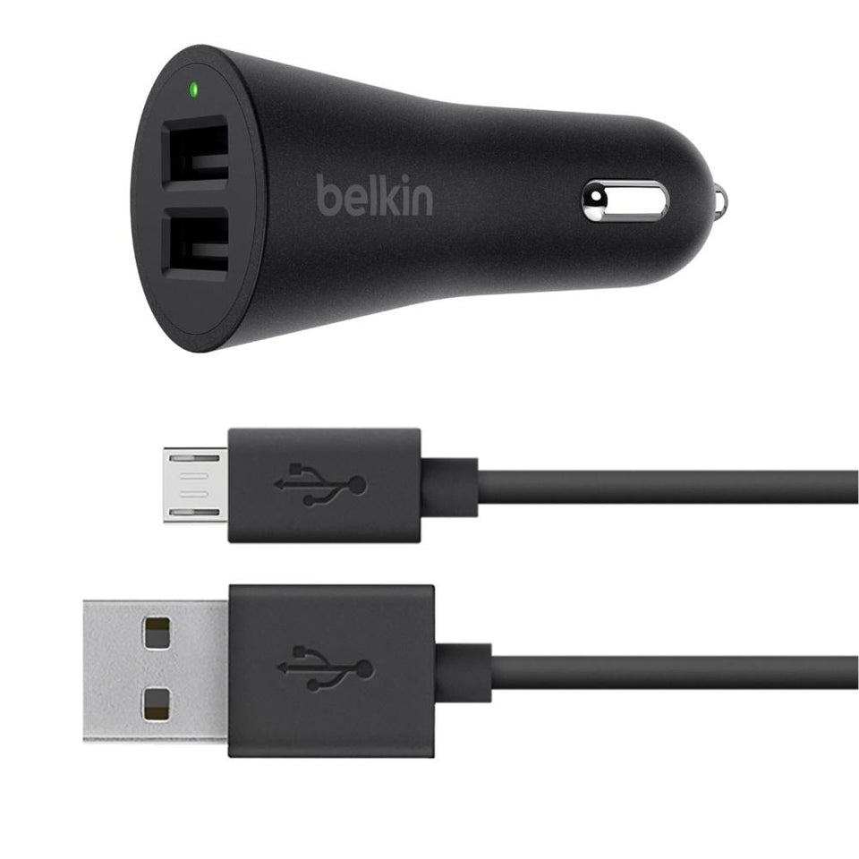 Belkin Cargador para Auto BOOSTUP, 24W, 2x USB 2.0, Negro