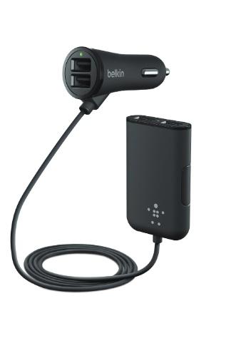 Belkin para Auto Road Rockstar, 1.2A/2.4A, 4x USB 2.0, Negro