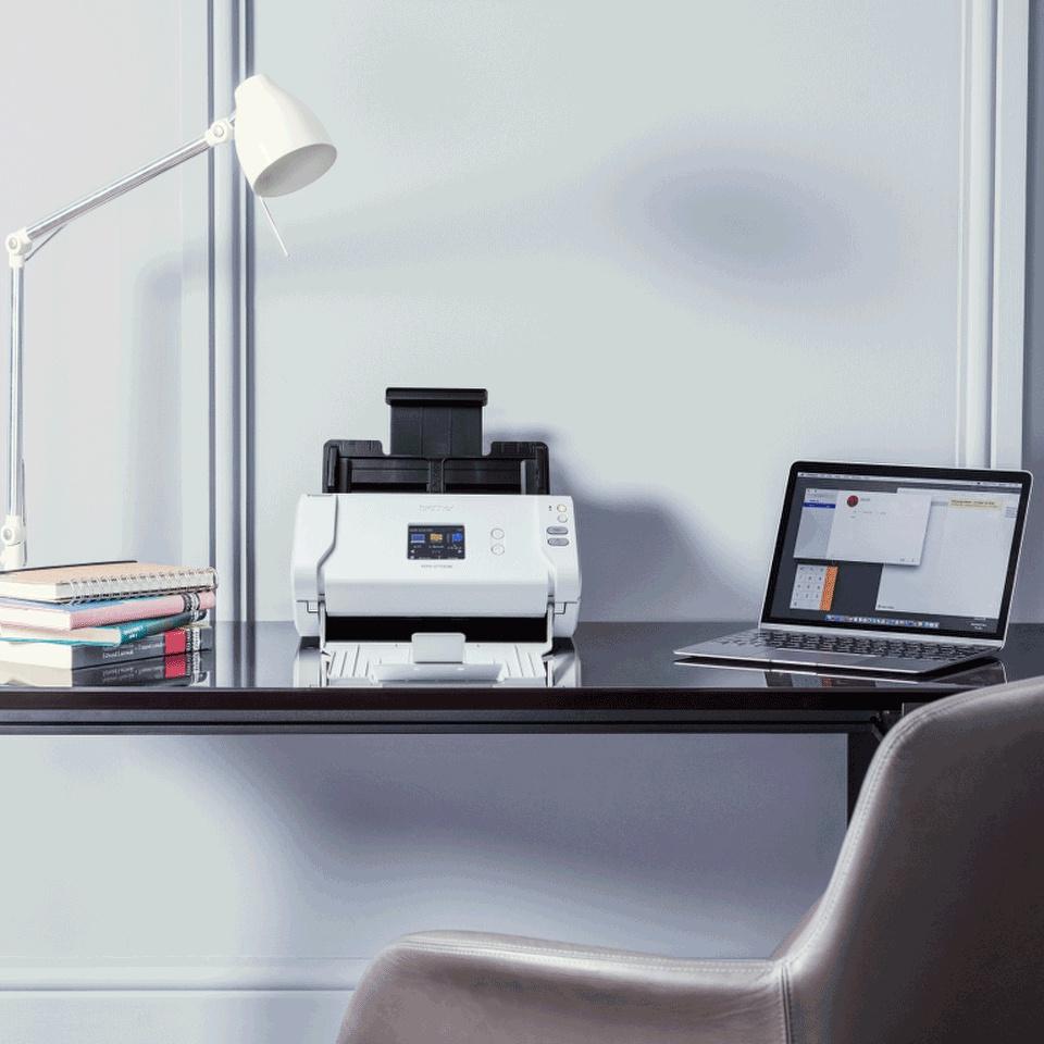 Scanner Brother ADS-2700W, 600 x 600DPI, Color, USB 2.0, WiFi, Negro/Blanco