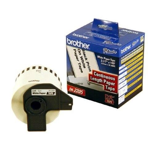 Cinta Brother DK2205 Negro sobre Blanco, 62mm x 30.4m