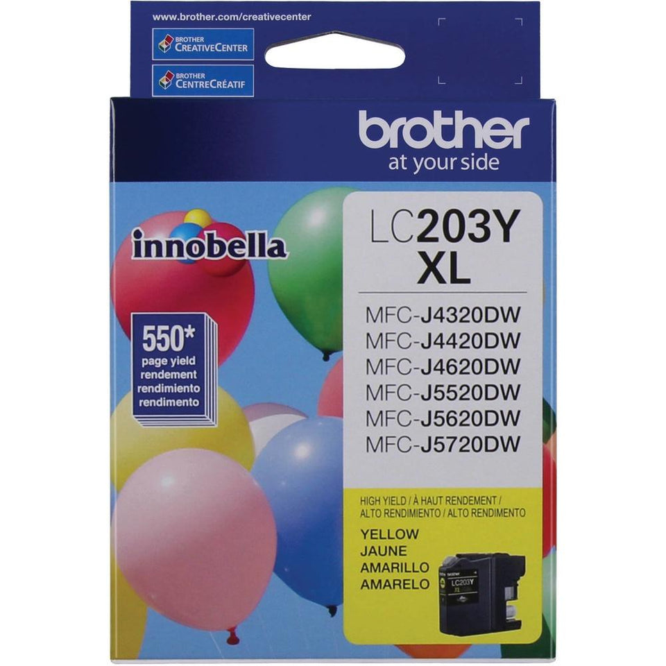 Cartucho Brother Innobella LC203Y Amarillo, 550 Páginas