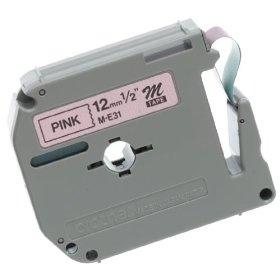 Brother ME31 Rollo de Etiqueta Rosa/Negro de 1"
