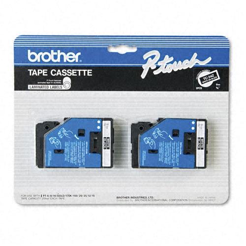 Cinta Brother TZE2312PK Negro sobre Blanco, 9mm x 7.7m, 2 Piezas