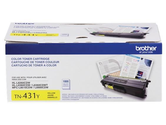 Tóner Brother TN-431Y Amarillo, 1800 Págin