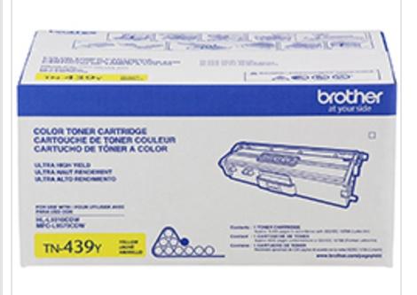 Tóner Brother TN439Y Ultra Alto Rendimiento Amarillo, 9000 Páginas