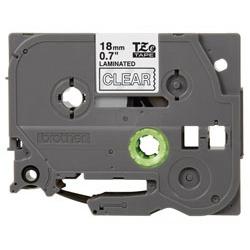 Cinta Brother TZE145 Blanco sobre Transparente, 18mm x 8m