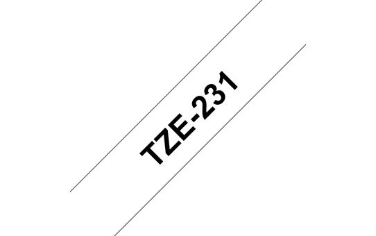 Cinta Brother TZE231 Negro en Blanco, 12mm x 8m