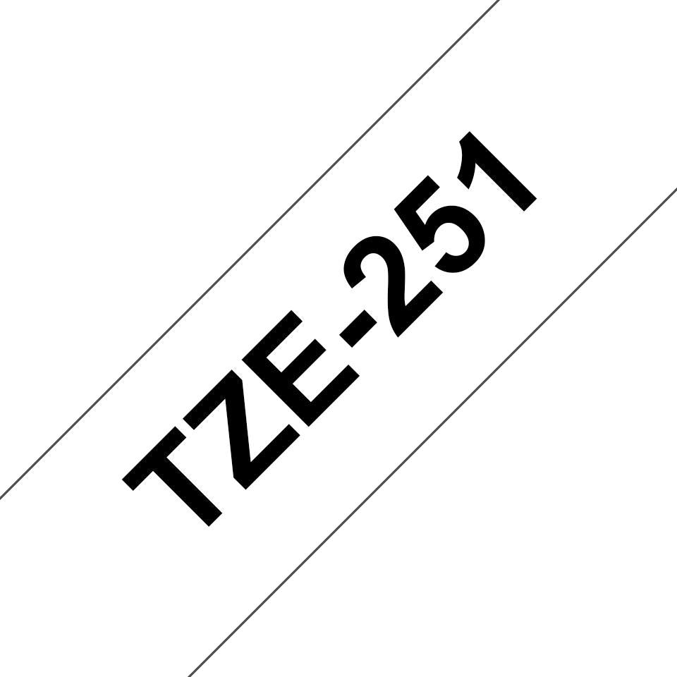 Cinta Brother TZE251 Negro en Blanco, 24mm x 8m