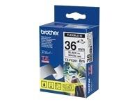 Cinta Flexible Brother TZEFX261 Negro sobre Blanco, 36mm x 8m