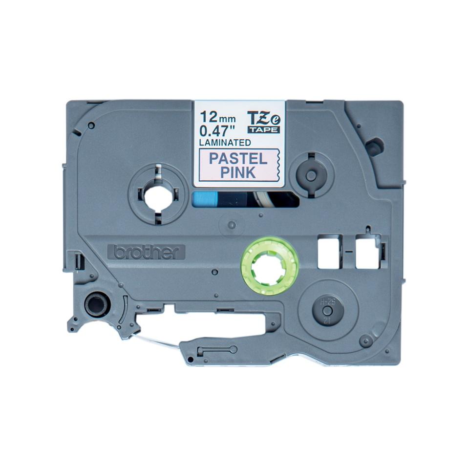 Cinta Brother TZEMQE31 Negro sobre Rosa, 12mm x 4 Metros