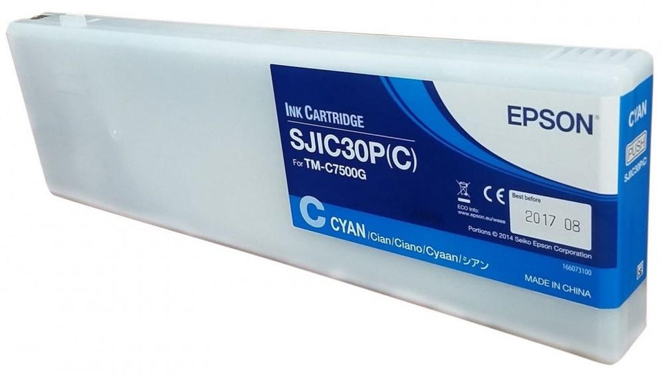 Cartucho Epson SJIC30P Cyan Gloss, para ColorWorks C7500G