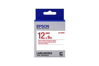 Cinta Epson LK-4WRN Rojo sobre Blanco, 12mm x 9m