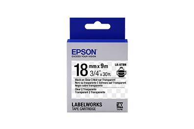 Cinta Epson LK-5TBN Clear Negro sobre Transparente, 18mm x 9m