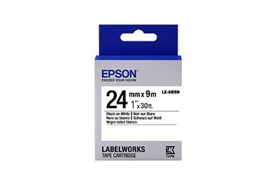 Cinta Epson LK-6WBN Negro sobre Blanco, 24mm x 9mm