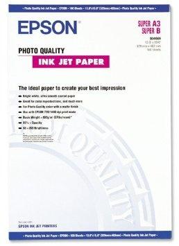 Epson Papel Photo Quality 102 g/m², 100 Hojas A3+, Blanco