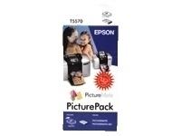 Epson Kit Cartucho y Papel T5570 6-Colores, 100 Páginas de 4x6'\