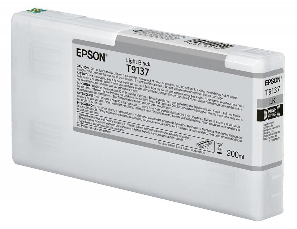 Cartucho Epson UltraChrome HD T913 Negro Claro, 200ml
