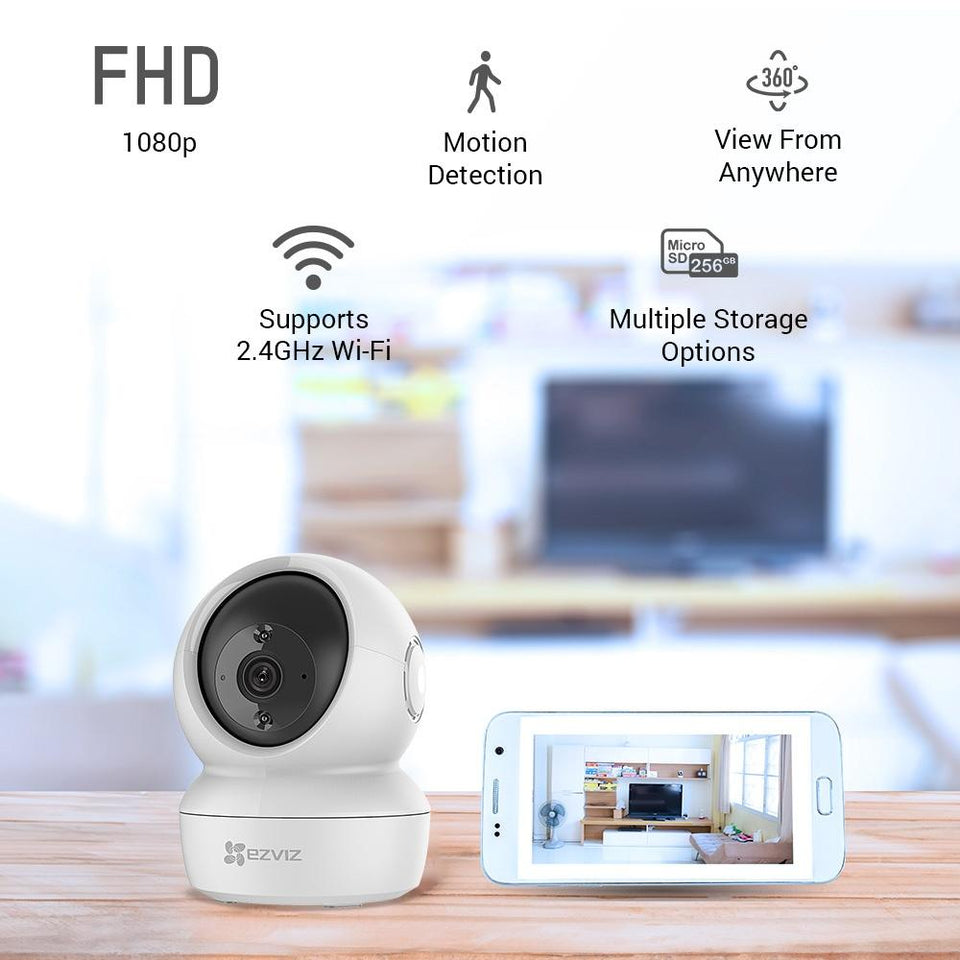 Ezviz Cámara IP Smart WiFi Domo IR para Interiores C6N, Inalámbrico, 1920 x 1080 Pixeles, Día/Noche