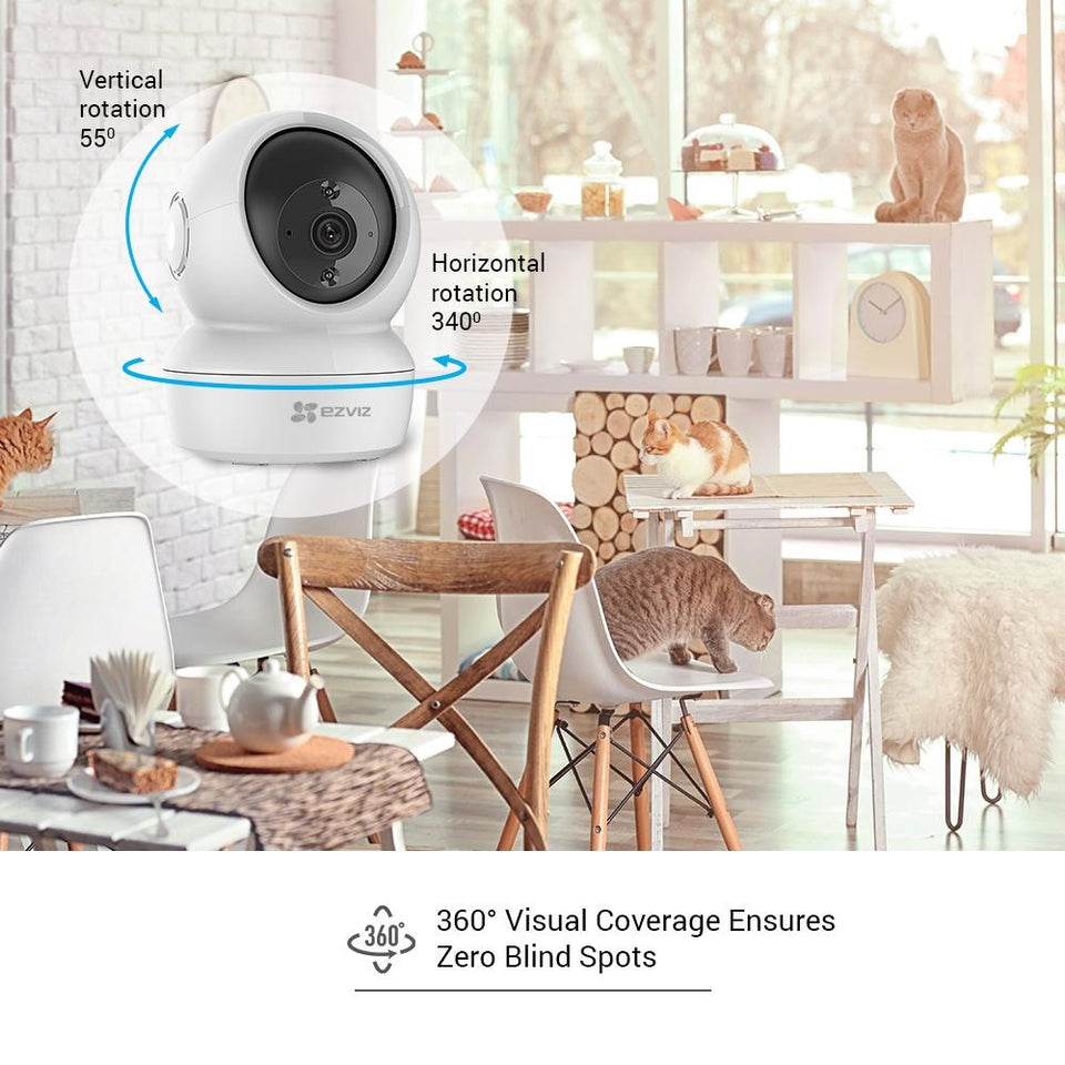 Ezviz Cámara IP Smart WiFi Domo IR para Interiores C6N, Inalámbrico, 1920 x 1080 Pixeles, Día/Noche