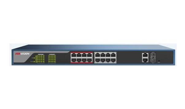 Switch Hikvision Fast Ethernet DS-3E1318P-E, 16 Puertos 10/100 + 2 Puertos SFP, 7.2 Gbit/s, 4096 Entradas - Gestionado