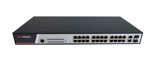 Switch Hikvision Fast Ethernet DS-3E2326P, 24 Puertos 10/100Mbps + 2 Puertos SFP, 22.8Gbit/s, 8000 Entradas - Gestionado