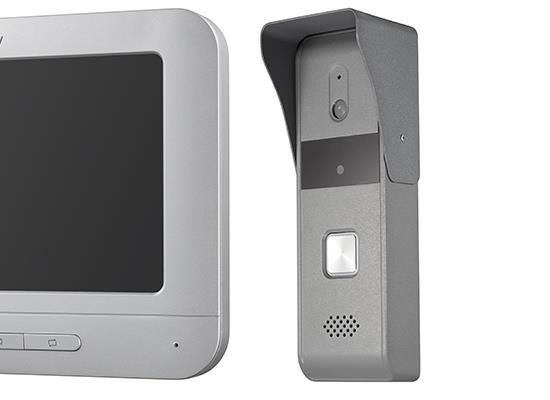Hikvision Videoportero DS-KIS203, Monitor 7", Altavoz, Alámbrico, Gris/Blanco