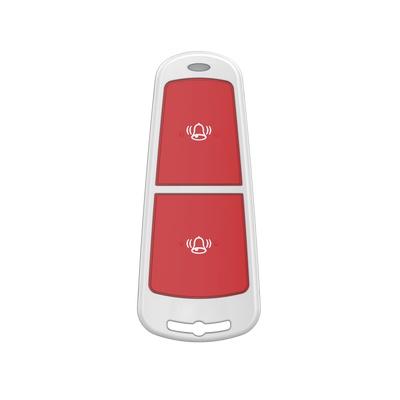 Hikvision Botón de Pánico DS-PD1-EB-WS2, Inálambrico, Rojo/Blanco
