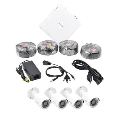 Hikvision Kit de Vigilancia HIK1080KIT4 de 4 Cámaras CCTV Bullet y 4 Canales con Grabadora