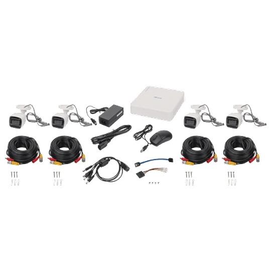 Hilook Kit de Videovigilancia TurboHD HL1080PS de 4 Cámaras y 4 Canales, con Grabadora