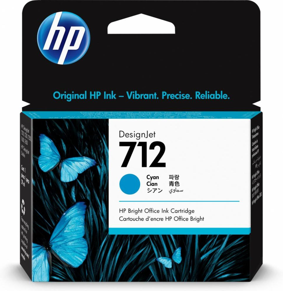 Cartucho HP 712 Cyan, 27ml