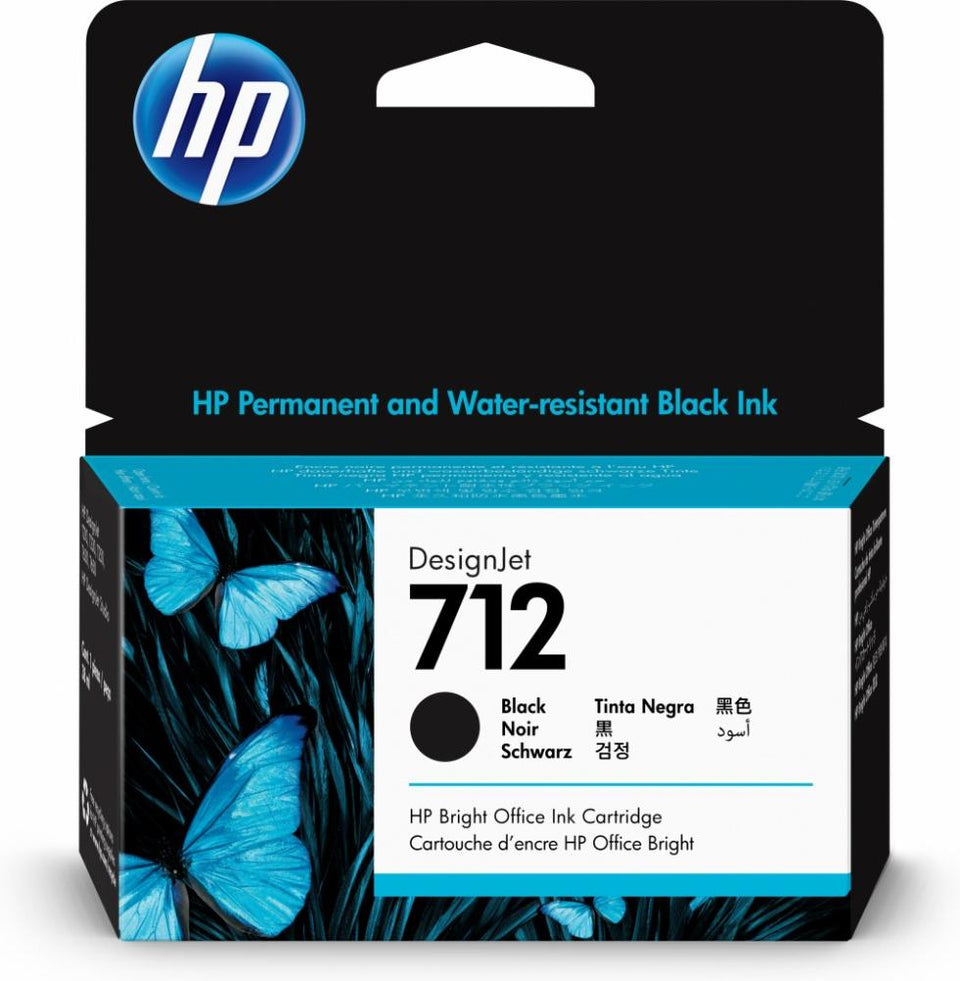 Cartucho HP 712 Negro, 38ml