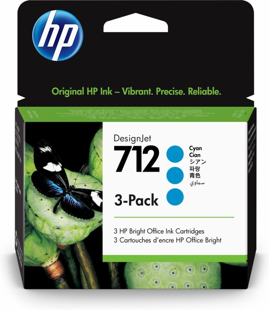 Cartucho HP DesignJet 712 Cyan, 29 ml - 3 Piezas