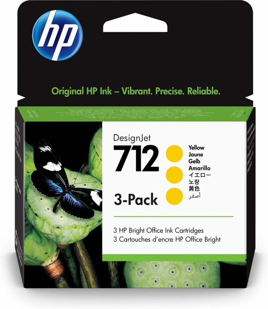 Cartucho HP DesignJet 712 Amarillo, 29 ml - 3 Piezas