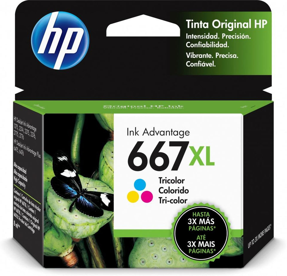 Cartucho HP 667XL Tricolor, 330 Páginas