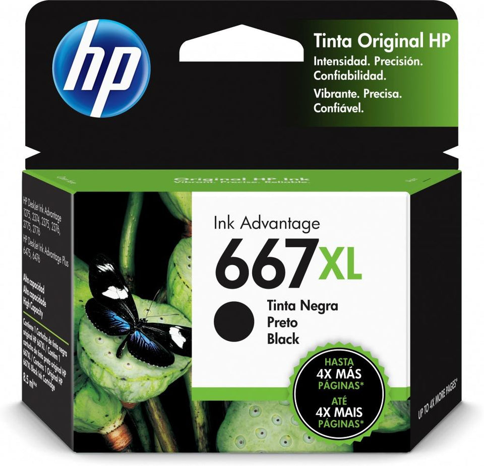 Cartucho HP 667XL Negro, 480 Páginas