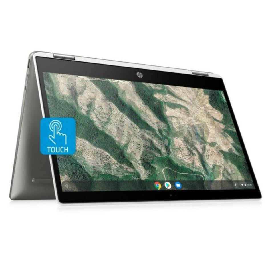 Laptop HP Chromebook X360 14" HD, Intel Pentium Silver-N5000 1.10GHz, 4GB, 128GB eMMC, Chrome OS, Plata