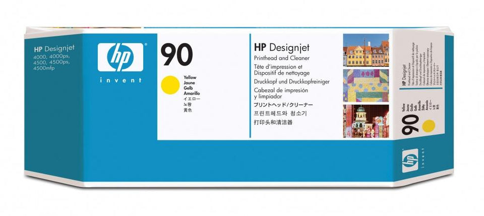 Cabezal HP 90 Amarillo y Limpiador de Cabezal