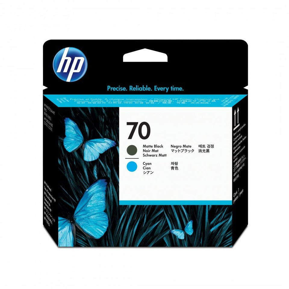 Cabezal HP 70 Negro Mate/Cyan