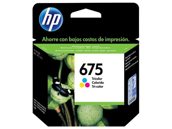 Cartucho HP 675 Tricolor, 250 Páginas