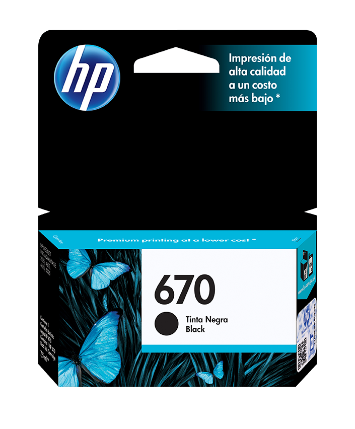 Cartucho HP 670 Negro, 250 Páginas