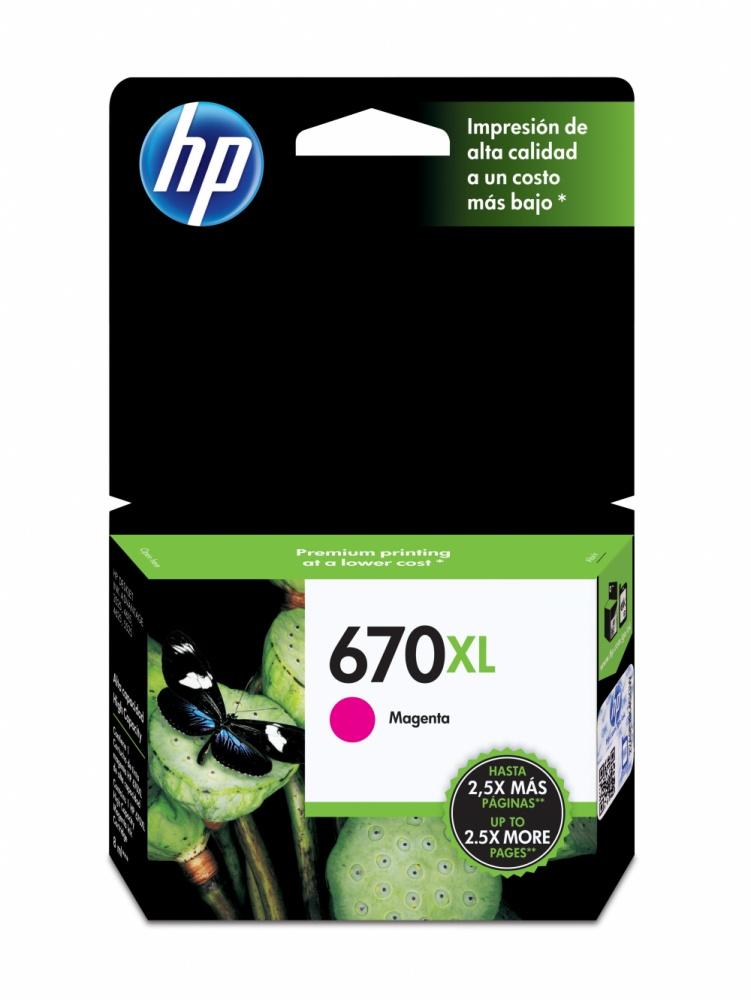 Cartucho HP 670XL Magenta, 750 Páginas