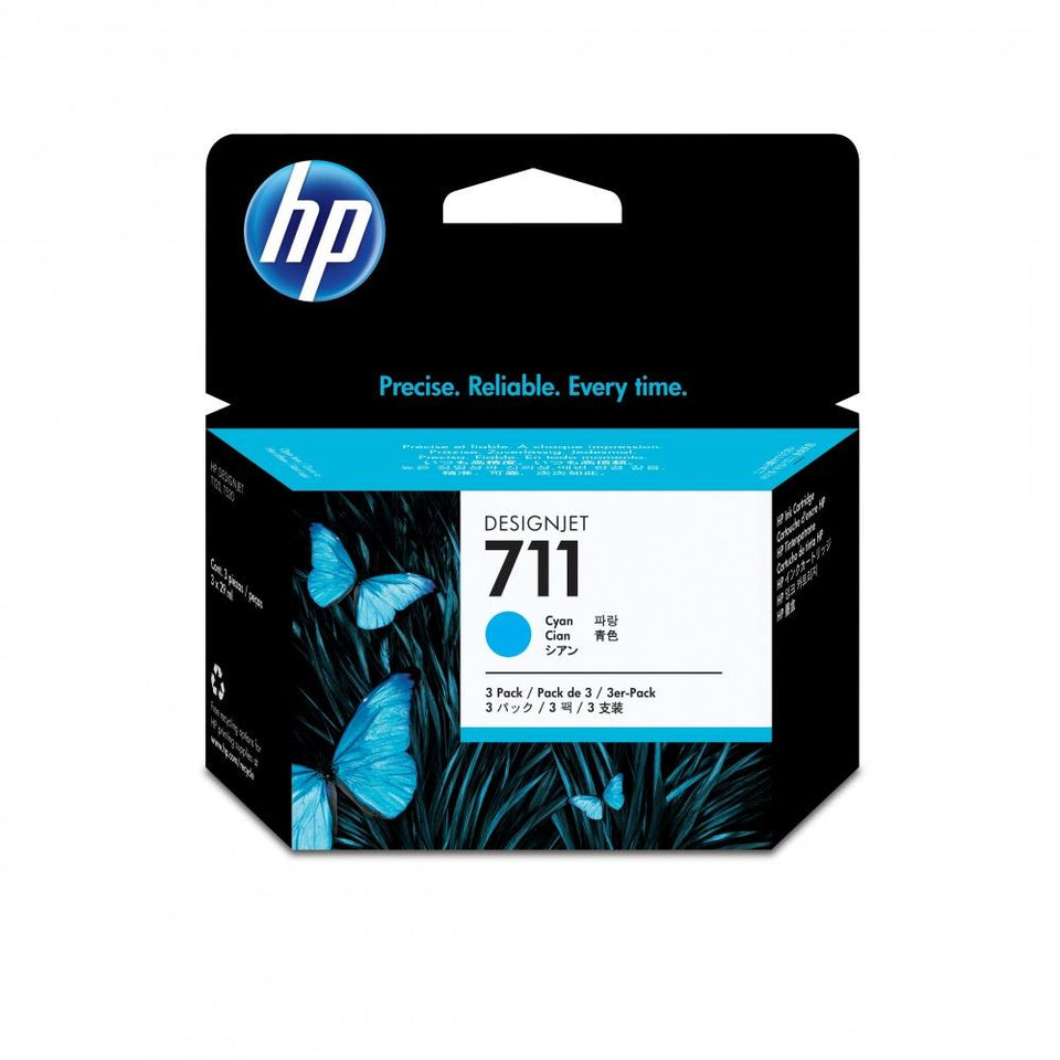 Cartucho HP 711 Paquete Triple Cyan 29ml