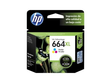 Cartucho HP 664XL Alto Rendimiento Tricolor, 330 Páginas