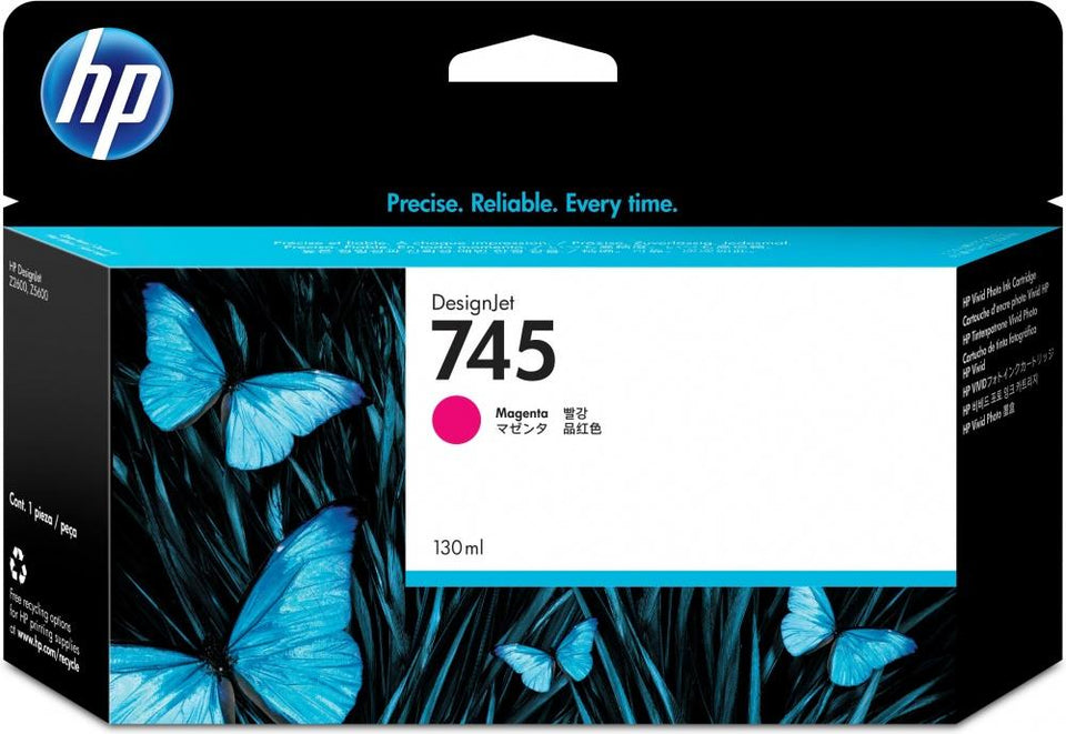 Cartucho HP 745 Magenta, 130 ml