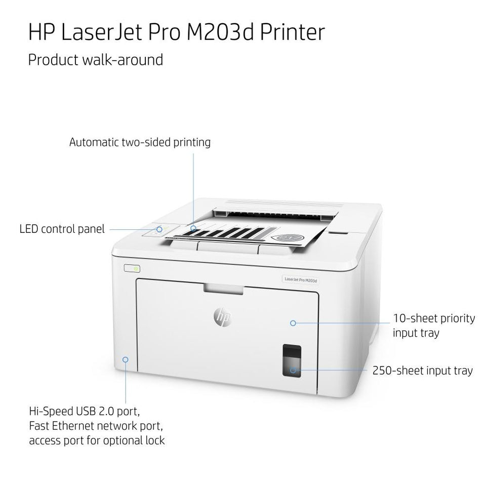 HP LaserJet M203dw Blanco y Negro, Laser, Print