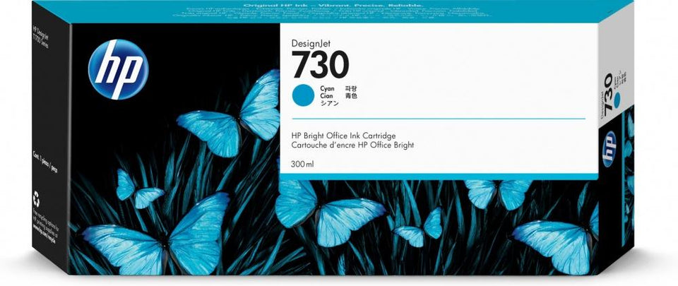 Cartucho HP 730 Cyan, 300ml